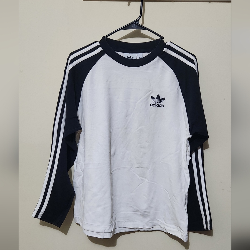 Adidas Black and White Raglan Sweatshirt